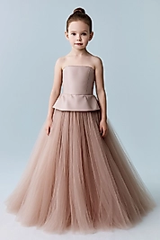 Kız Çocuk Straplez Prenses Elbise