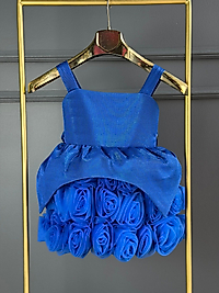 Kız Çocuk Gül Detaylı Tasarım Elbise