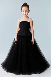 Kız Çocuk Straplez Prenses Elbise