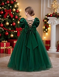 Kız Çocuk Sırt Detaylı Tasarım Elbise