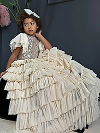 Kız Çocuk Tasarım Pul Payet Elbise