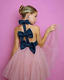 Kız Çocuk Sırt Detaylı Tasarım Elbise