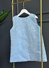 Kız Çocuk Taşlı Özel Tasarım Elbise